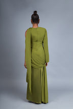 SHEBA DRAPED DRESS - OLIVE GREEN