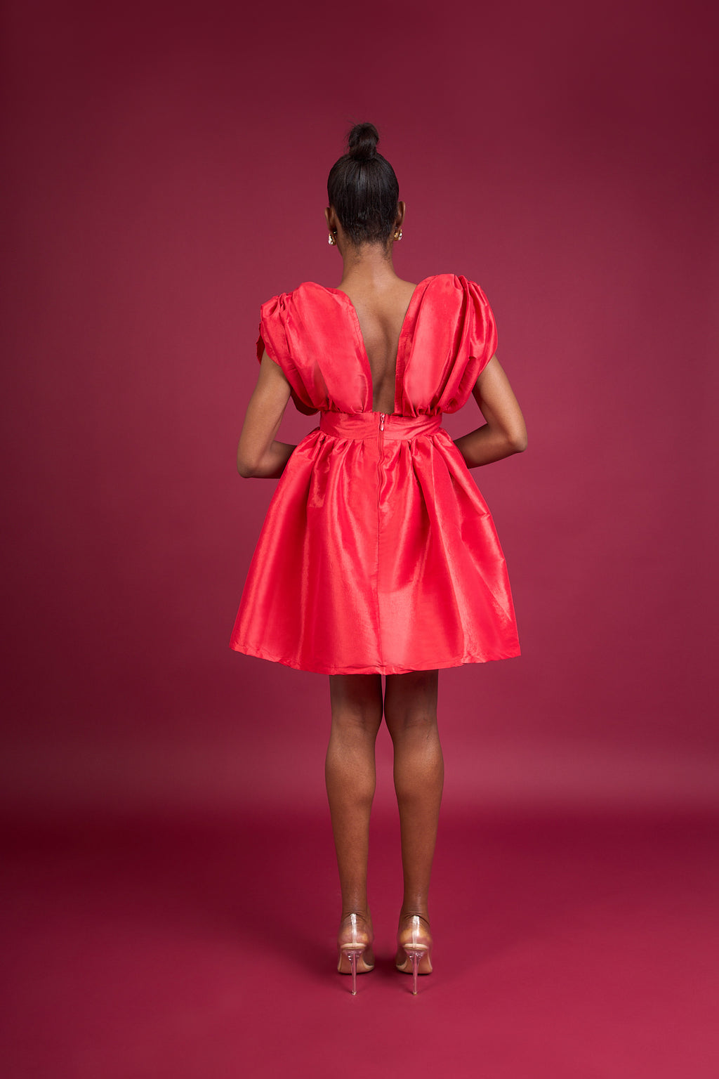 MANDY PLEATED DRESS - RED