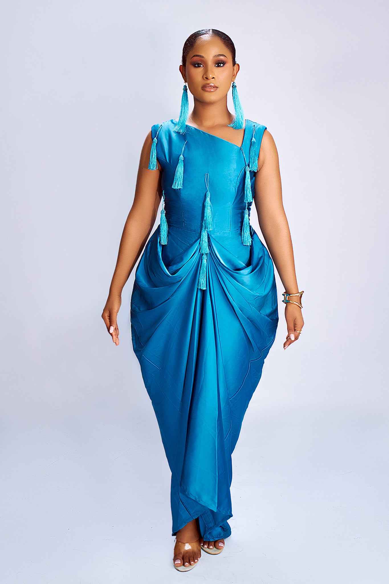 ANYA DRAPED TASSEL DRESS