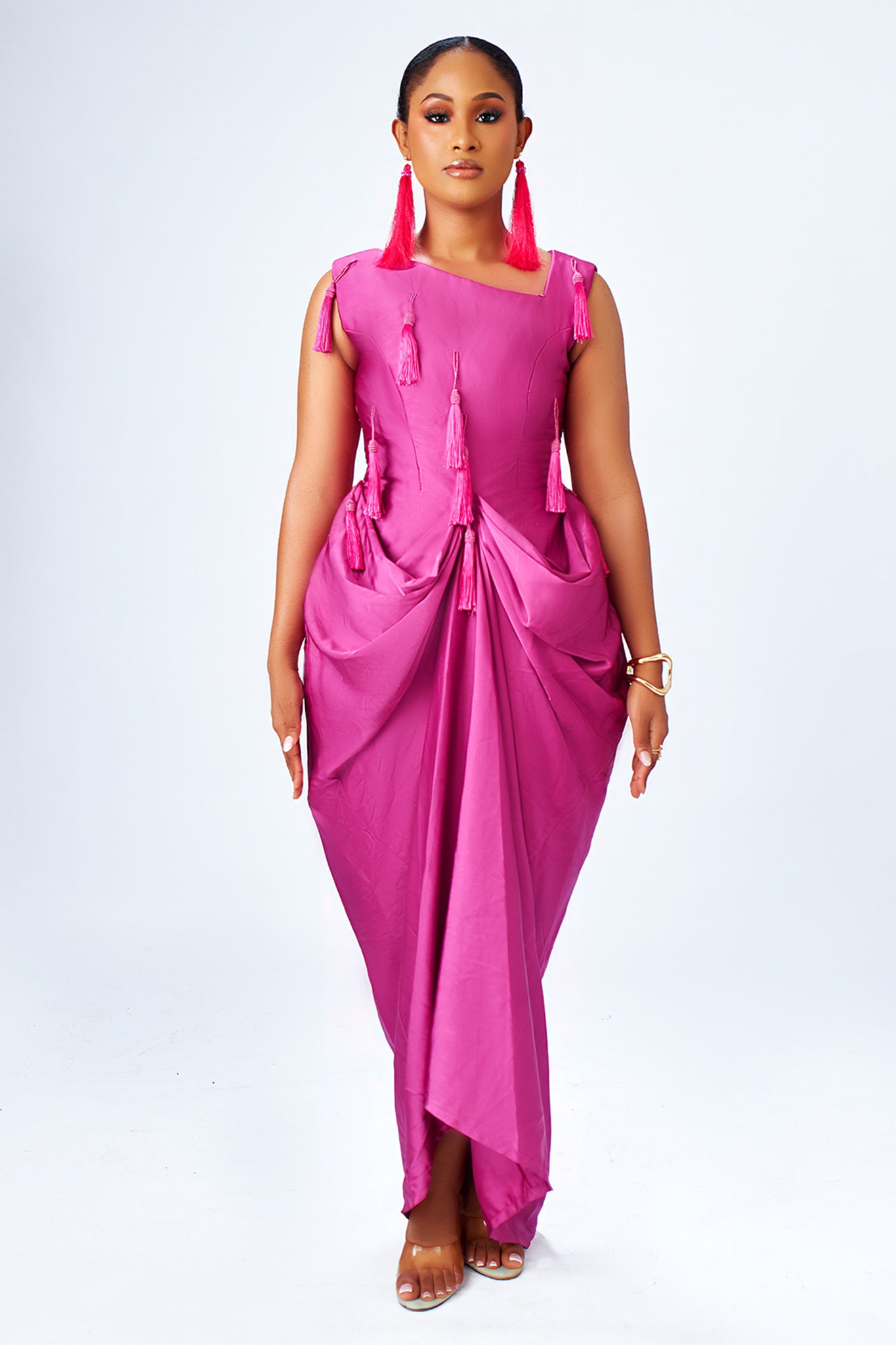 ANYA DRAPED TASSEL DRESS