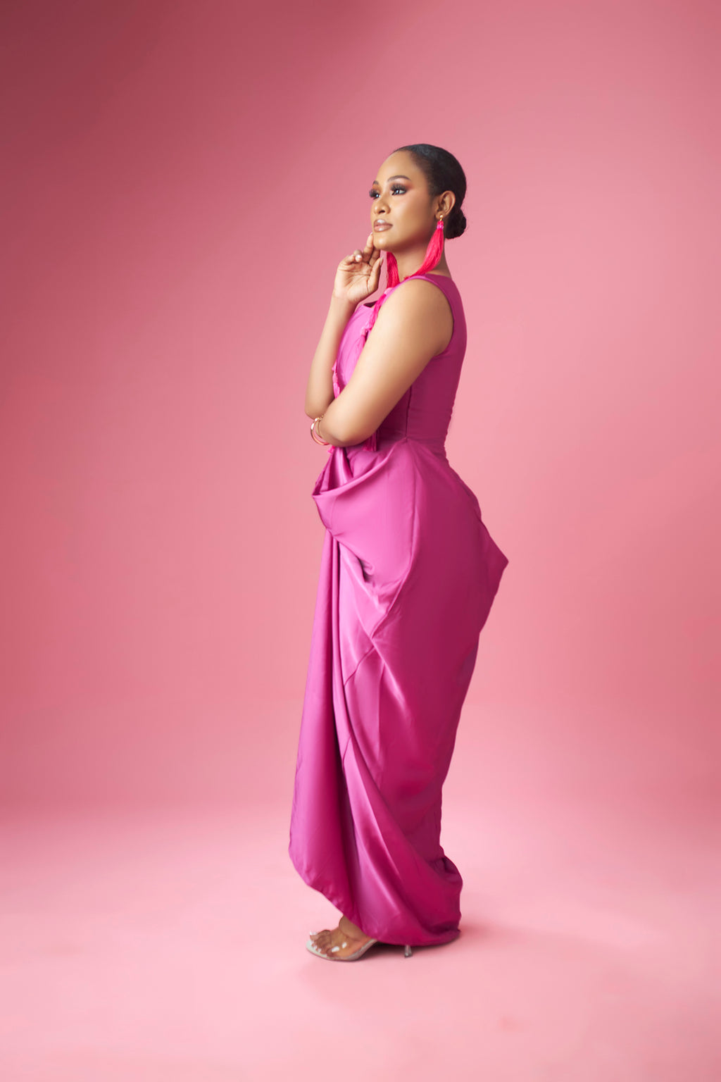 ANYA DRAPED TASSEL DRESS