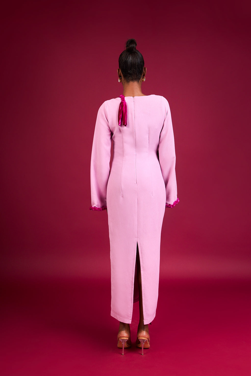 KION BRAIDED DETAIL MAXI DRESS - PINK