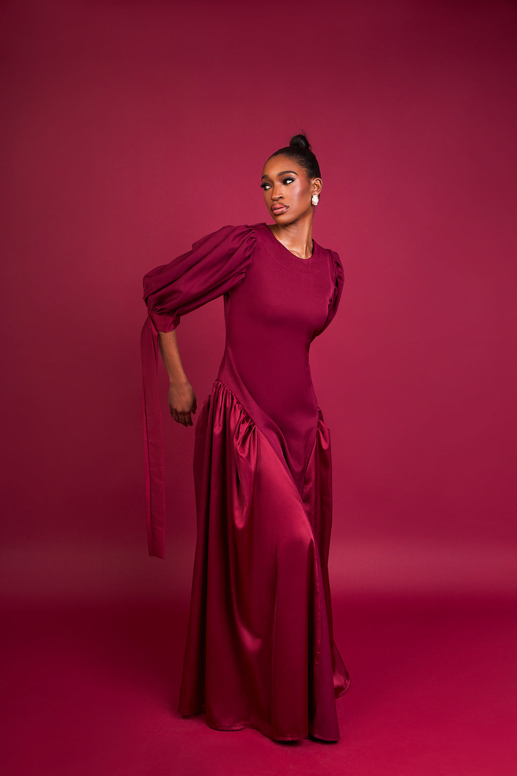 LORI MAXI DRESS - BURGUNDY