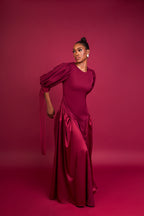 LORI MAXI DRESS - BURGUNDY