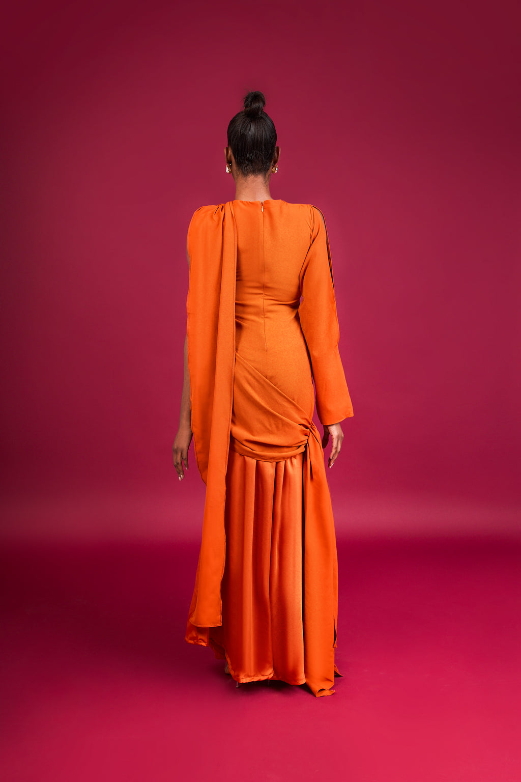 SHEBA DRAPED DRESS - ORANGE