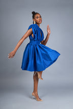 MANDY PLEATED DRESS - ROYAL BLUE