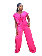 Free Ladies Wide Leg Jumpsuit - Pink - Tou Trendyz