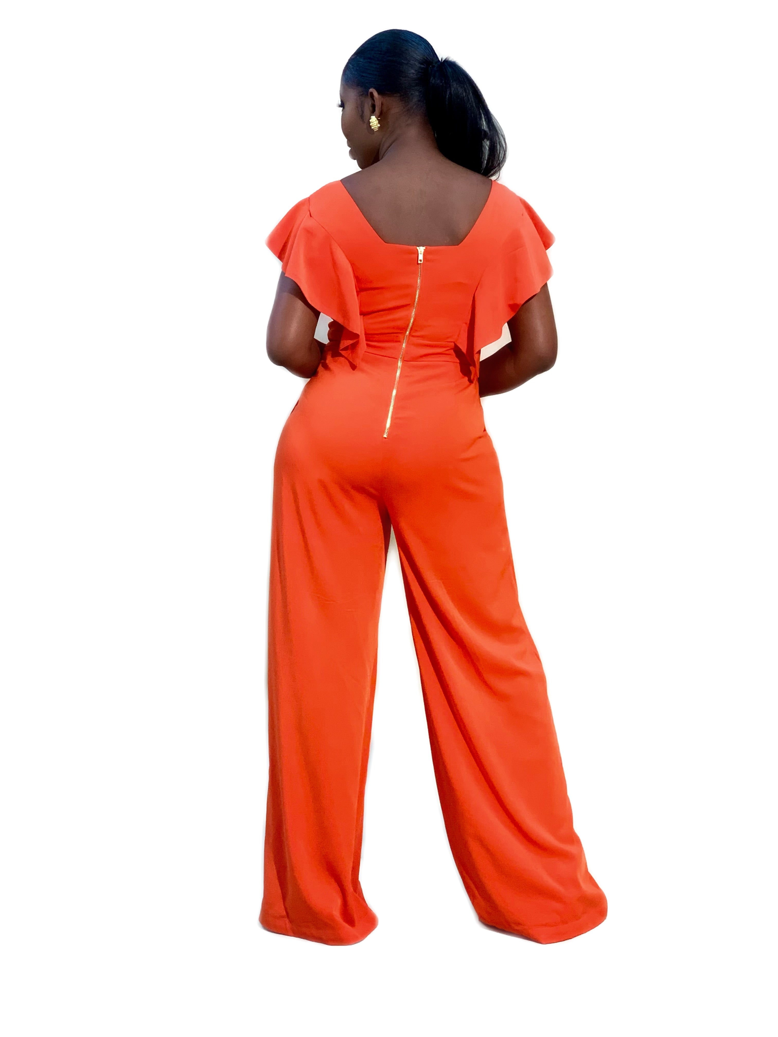 Free Lady Jumpsuit - Orange - Tou Trendyz